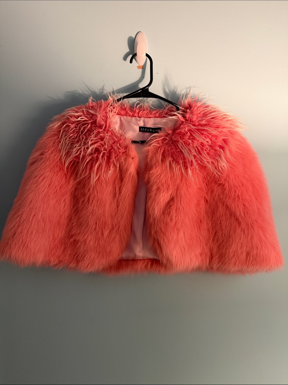 Girls' Coral Faux Fur Jacket/cape